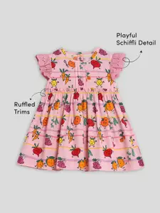 Somersault Infant Girls Conversational Printed Pure Cotton Fit & Flared Dress
