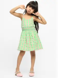 Somersault Printed Checked Cotton Fit & Flare Dress