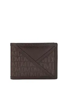 Da Milano Men Typography Printed Leather Two Fold Wallet