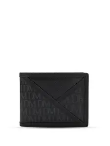 Da Milano Typography Printed Leather Two Fold Wallet