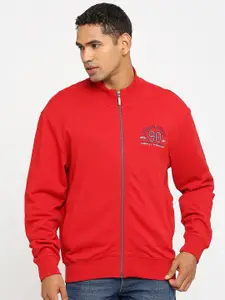 Basics Mock Collar Embroidered Bomber Jacket