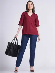 Saltpetre Diana V-Neck Pleated Top With Trousers