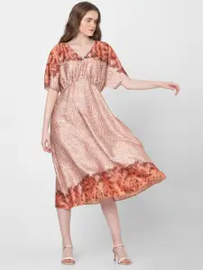 Vero Moda Animal Printed A-Line Midi Dress