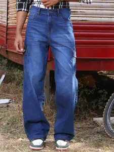 The Roadster Lifestyle Co. Men Comfort Relaxed-Fit Whiskers Stretchable Cargo Jeans