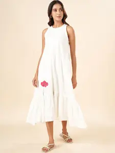 AKKRITI BY PANTALOONS Sleeveless Pure Cotton A-Line Midi Dress