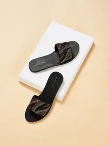 Forever Glam by Pantaloons Embellished Open Toe Flats