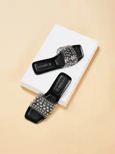 Forever Glam by Pantaloons Embellished Open Toe Flats