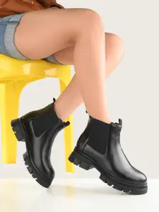 Eego Italy Women Round Toe Block Heeled Chelsea Boots