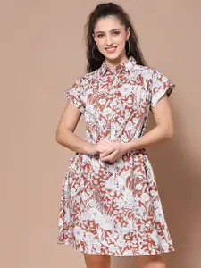 HOUSE OF KKARMA Floral Print Shirt Dress