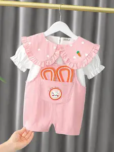 INCLUD Girls Graphic Printed Dungaree With Top