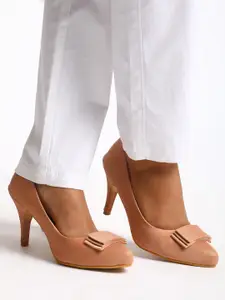 Marc Loire Pointed Toe Bows Detail Slim Heeled Pumps