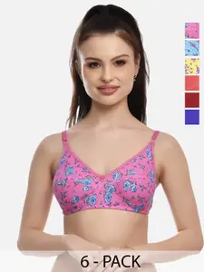 FIMS Pack of 6 Full Coverage Everyday Bra With All Day Comfort