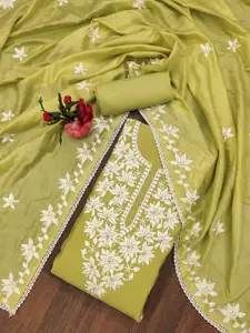 MANVAA Floral Embellished Unstitched Dress Material