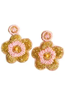 Sangria Beaded Bohemian Floral Studs Earrings