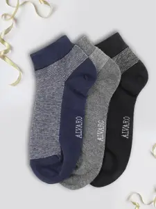 Alvaro Castagnino Men Pack Of 3 Patterned Cotton Lycra Ankle-Length Socks