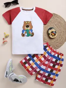 Toonyport Boys Printed Pure Cotton T-shirt with Shorts
