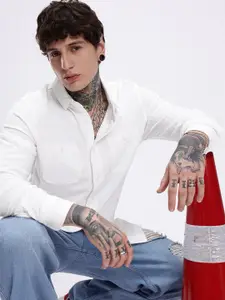 Kook N Keech Solid Regular Fit Knitted Long Sleeve Casual Shirt