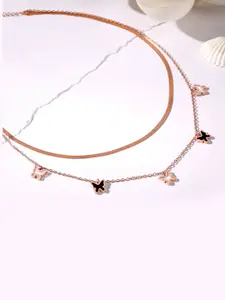 ASMITTA JEWELLERY Rose Gold Plated Layered Necklace