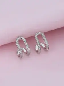 VANBELLE Women 925 Sterling Silver Rhodium Plated with CZ Mini Hoop Earring