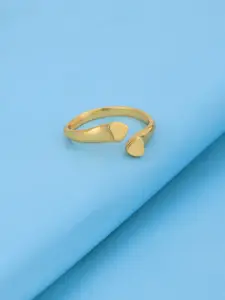VANBELLE Women 925 Sterling Silver 18Kt Gold Plated Heart Adjustable Finger Ring