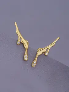 VANBELLE Women 925 Sterling Silver 18ktk Gold Plated Fluid Ear Climber Earring