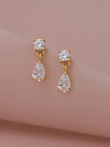 VANBELLE Women 925 Sterling Silver 18kt Gold Plated with CZ Drop Earring