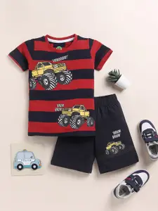 YK Boys Graphic Printed T-shirt with Shorts