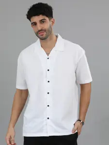 Bushirt Classic Spread Collar Short Sleeves Oversized Casual Shirt