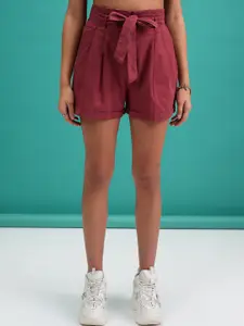 Tokyo Talkies Women Mid-Rise Cotton Shorts