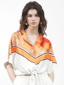 RAREISM Printed Extended Sleeves Shirt Style Top
