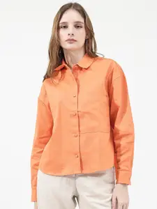RAREISM Classic Spread Collar Opaque Cotton Casual Shirt