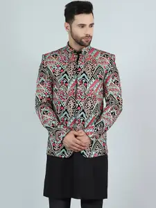 Wintage Embroidered Mandarin Collar Velvet Bandhgala Blazer