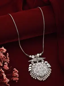 Jazz and Sizzle German Silver Silver Plated Oxidised Necklace