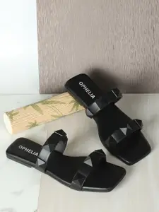 OPHELIA Embellished Open Toe Flats