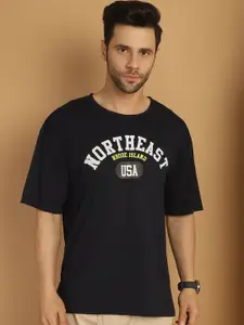 MACK JONNEY Typography Printed Round Neck T-shirt