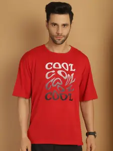 MACK JONNEY Men Typography Printed Oversized Cotton T-shirt