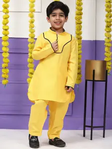 Pro-Ethic STYLE DEVELOPER Boys Yoke Design Regular Pathani Kurta With Pyjamas