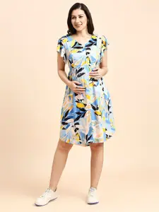 MomToBe Floral Print Maternity Fit & Flare Dress