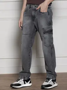 Dennis Lingo Men Relaxed Fit Clean Look Cargo Styles Heavy Fade Jeans