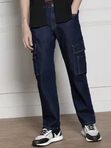 Dennis Lingo Men Relaxed Fit Clean Look Cargo Styles Light Fade Stretchable Jeans