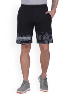 USMC Men Relaxed Fit Graphic Printed Mid-Rise Cotton Sports Shorts