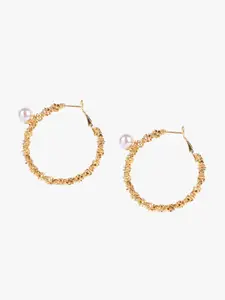 Kazo Gold Plated Contemporary Hoop Earrings