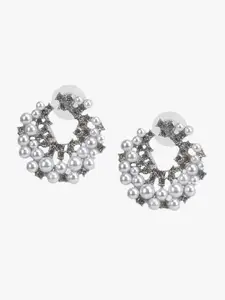 Kazo Silver-Plated Contemporary Studs Earrings