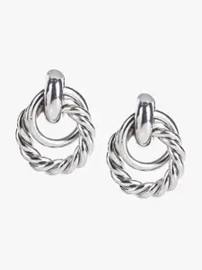 Kazo Silver-Plated Contemporary Drop Earrings
