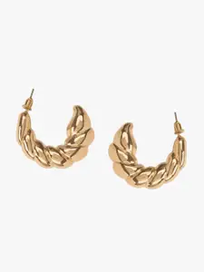Kazo Gold-Plated Contemporary Half Hoop Earrings