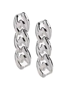 Kazo Silver Plated Contemporary Drop Earrings