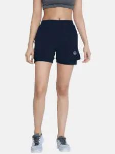 CHKOKKO Women Mid-Rise Sports Shorts