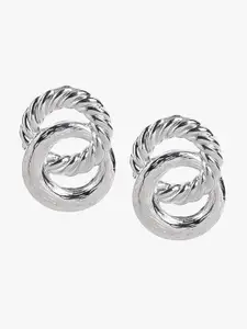 Kazo Silver-Plated Contemporary Studs Earrings