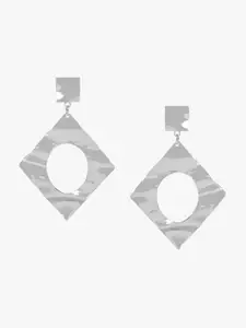 Kazo Silver-Plated Geometric Drop Earrings