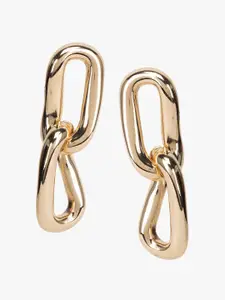 Kazo Gold-Plated Contemporary Drop Earrings